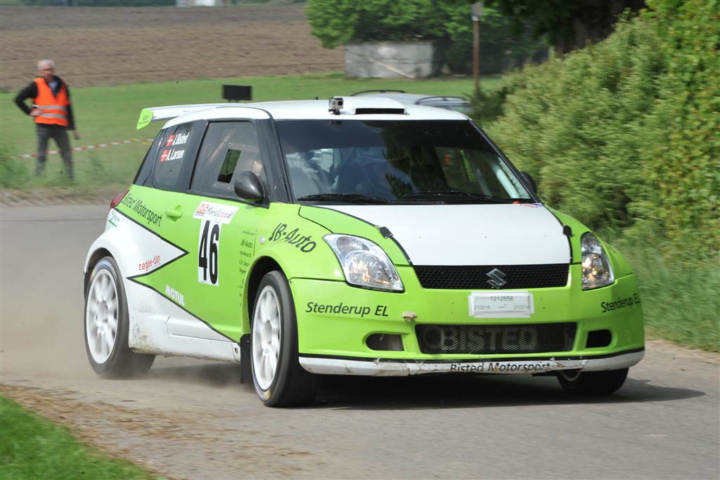En femteplads i klassen blev slutfacit for Jesper Bisted og Arly Larsen, da de stillede til start i Anderup El Rally.
(Foto: Bisted Motorsport)